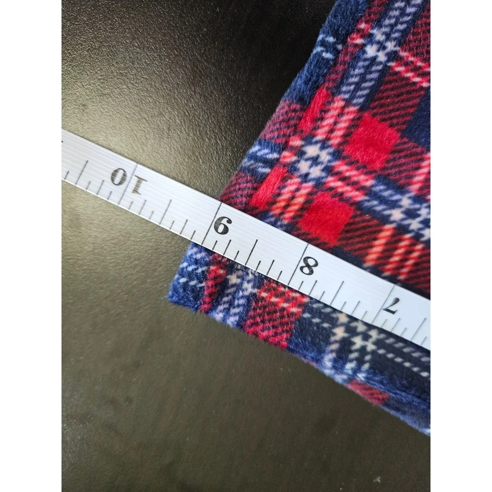 Nautica Pajama Set M Plaid Navy Red Stretch Sleepwear NWT Cozy Holiday‎